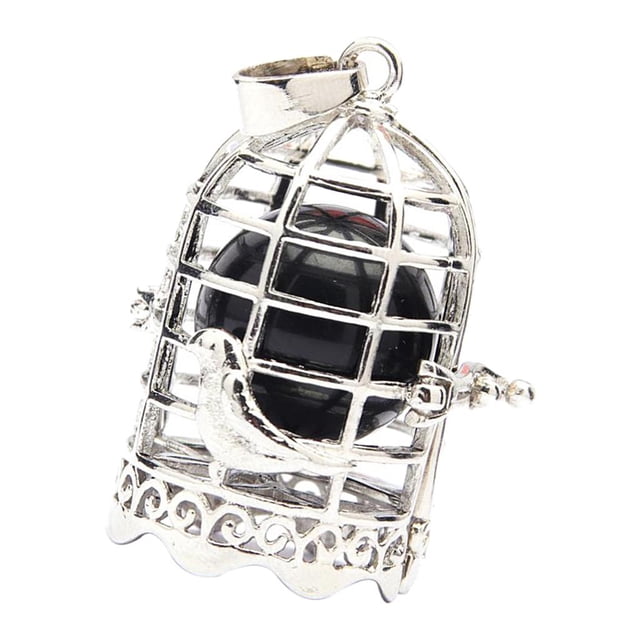 Colgante de Medallón Hueco Zulema con Gemas Coloridas Seleccionables Negro