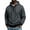 Dark Gray, variant on Men's Striped Henley Hoodie, Long Sleeve Button Placket Drawstring Pullover Hooded Sweatshirt