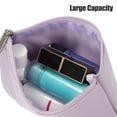 thumbnail image 5 of Unique Bargains Travel  Makeup Bag Makeup Brush Holder Cosmetics Storage Bag Portable Light Purple PU Leather, 5 of 7