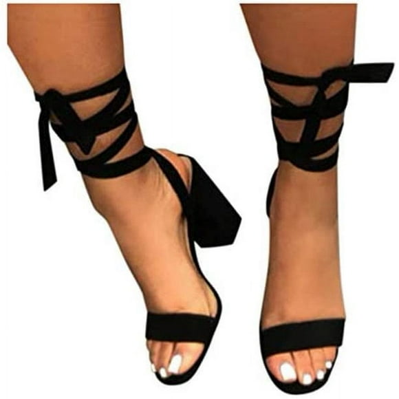 Women's Open Toe High Block Heel Sandals Dress Pump Shoes Strappy Chunky High Heel Wedding Party Sandals Shoes for Women Girls