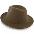 thumbnail image 2 of Walrus Hats Journey Brown Wool Felt Fedora Hat Crushable & Packable, 100% Australian Wool Felt, Travel Hat with Decorative Band & Walrus Pin, 2 of 4