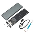 thumbnail image 1 of Carcasa para SSD SATA M.2 NGFF a USB 3.0 de aleación de aluminio con función OTG WTG para disco duro portátil de escritorio gris, 1 of 14