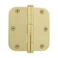 thumbnail image 4 of Grandeur 819964 3.5 X 3.5" Plain Bearing 5/8" Radius Corner Mortise Door Hinge - Brass, 4 of 7