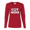 thumbnail image 2 of Wild Bobby, Best Paw Cat Mom, Pop Culture, Women Graphic Long Sleeve Tee, Red, Large, 2 of 3