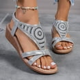 thumbnail image 6 of Summer New Plus Size Casual Women's Elastic Beach Wedge Sandals Summer Sandals Silver 40, 6 of 8