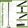thumbnail image 6 of Weed Eater,Grass Whip with Double-Edged Serrated Sharp Steel Blade Manual Weed Grass Cutter with 30 Inch Handle Handheld Weed Whacker Grass Whip Cutting Hand Tool for Overgrown Weeds, 6 of 9