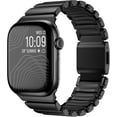 thumbnail image 2 of Full Titanium with Silicone Band Compatible with Apple Watch Ultra 3/2/1 49mm/Series 11/10/9/8/7 46mm 45mm 44mm, Adjustable Links Titanium Magnetic Clasp Connectors and DLC Coating, 2 of 8