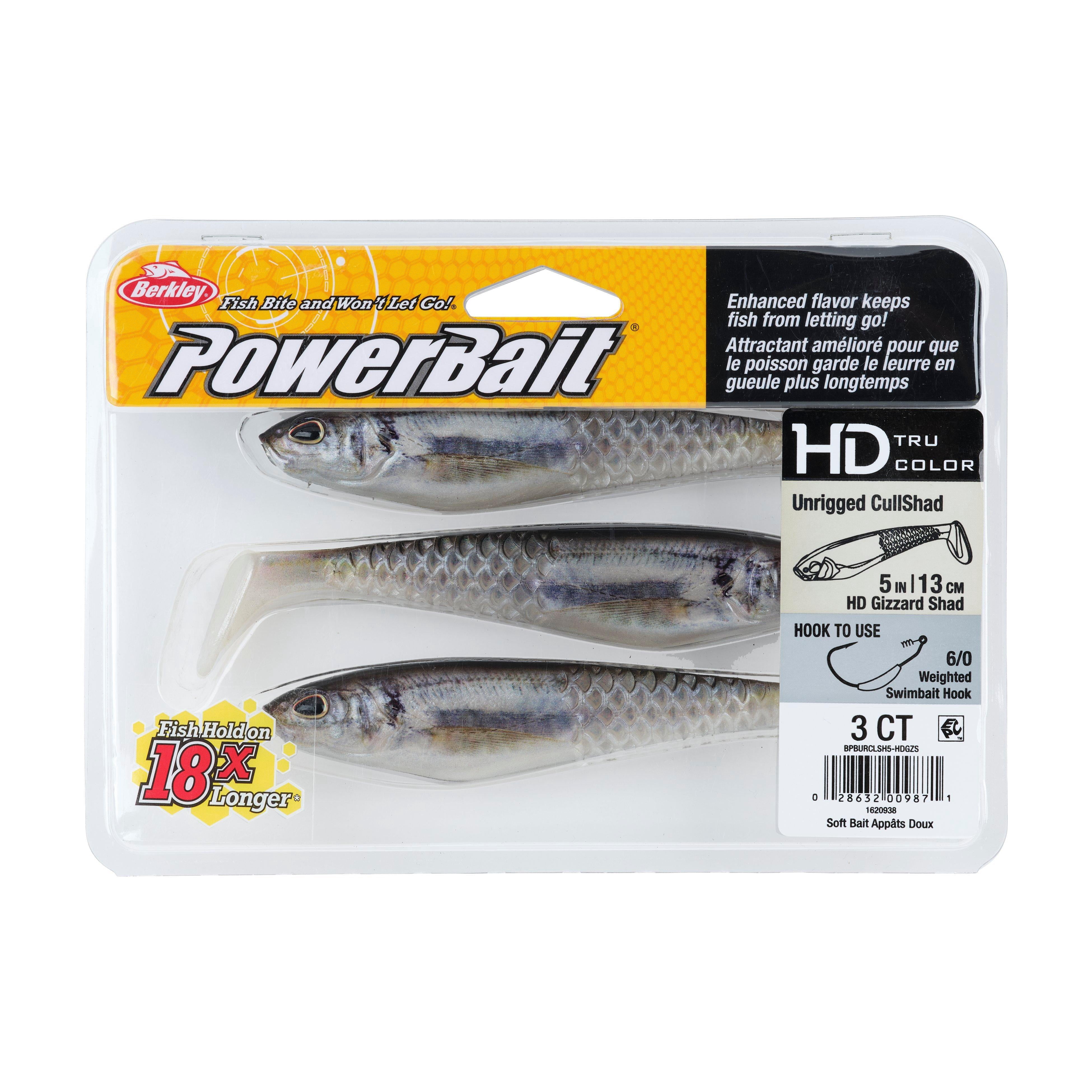 Berkley PowerBait® Unrigged CullShad, 5 in, HD Gizzard Shad