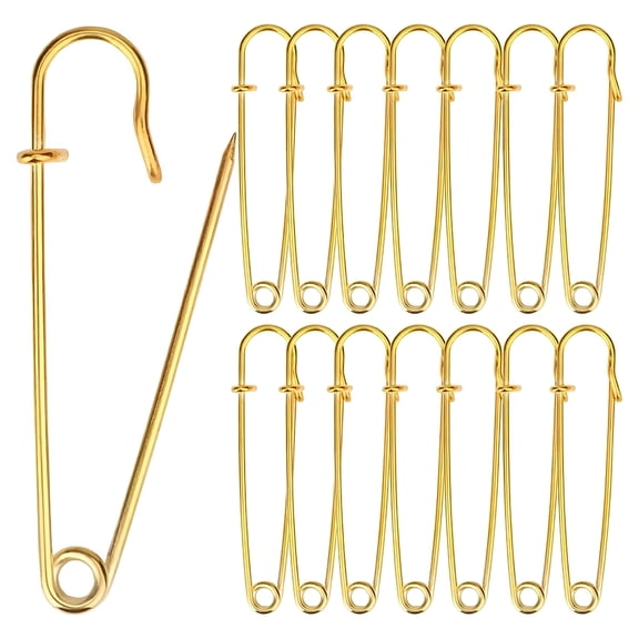 TUWAFE 15Pcs 4 Inch Extra-Large Safety Pins Large Safety Pins Heavy Duty for Blankets Steel Safety Pins