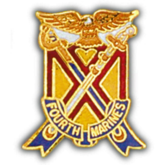 Eagle Emblems P15792 Pin - USMC, 4th Regiment - 1 in.