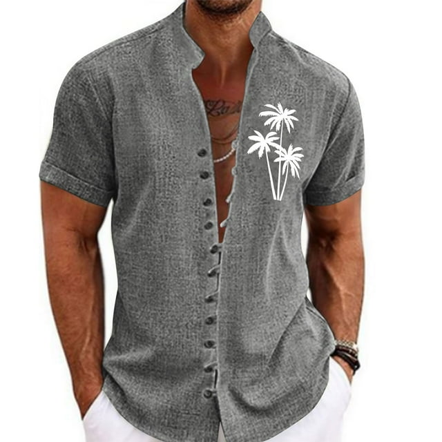 Ma Commande! Aqestyerly Haut Grande Taille pour Femmes en Solde, Chemise à Manches Courtes à Col Rabattu Imprimé Mode Décontractée pour Hommes