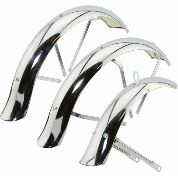 Alta Bicycle Chrome Flared Standard Trike Conversion Kit Fender Set, Multiple Sizes (16")