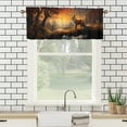 thumbnail image 3 of Fox Thermal Insulated Window Curtain Valance Forest Flowers Lake Wildlife Country Safari Hunting Theme Rod Pocket Valances for Bedroom Living Room Dining Room 54 by 18 in, 1 Panel, 3 of 6