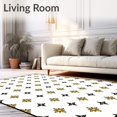 thumbnail image 2 of ODIKA 5'x7' Machine Washable Non-Slip Area Rug, Nordic Inspired Interlocking with Gold Festoon Flourishes High Traffic Rug with Pad, White, 734493, 2 of 8