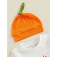 thumbnail image 5 of RMGVDSD My First Halloween Baby Boy Outfit Cute Letter Pumpkin Embroidery Long Sleeve Romper Jumpsuit Outfit with Hat Fall Clothes, 5 of 8
