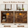 thumbnail image 6 of Blotout 36" Bathroom Vanity with Sink & Faucet & Mirror, Farmhouse Bathroom Vanity Cabinet Set with Sliding Barn Door & 3 Drawers, Freestanding Single Bath Storage Vanity Ceramic Sink, Rustic Brown, 6 of 9