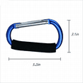 thumbnail image 3 of Noneea 3PCS Stroller Hooks, 5.2'' Large Carabiner Clip - Carabiner Large, Baby Stroller Hooks for Hanging Bags, Stroller Accessories(Blue), 3 of 5