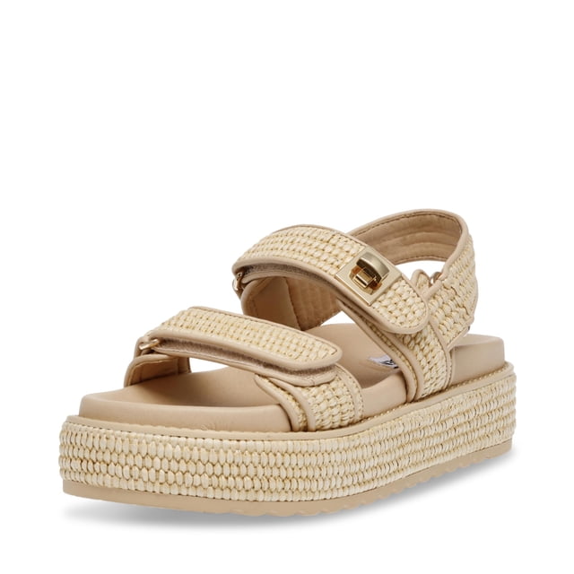 Sandalia Steve Madden BIGMONA de rafia natural para mujer