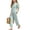 Mint Green, variant on Amidoa Girls 2 Piece Outfits Summer Clothes Solid Color T Shirt Cute Ruffle Sleeve Short Sleeves Casual Pants Kids Clothing Sets Mint Green Size 5T
