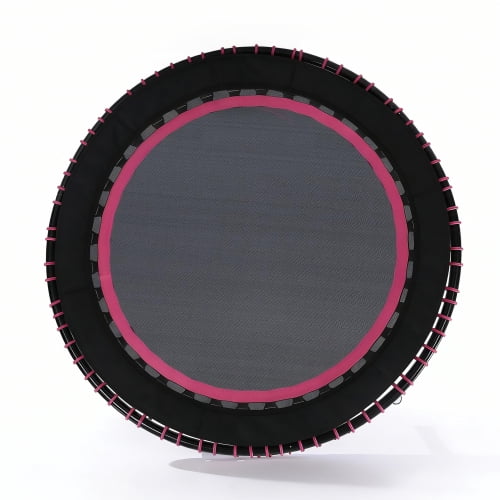 48 Inch Springless Mini Fitness Trampoline for Adults & Kids, 450lbs Capacity Quiet Rebounder with Bungee Ropes, Low Impact Indoor/Outdoor Exercise Equipment, Cardio Jumping Trainer for Home Gym Pink