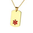 thumbnail image 1 of Collar con Colgante de Perro con de Identificación de Médica de material acero Inoxidable para primera para Hombres Y Mujeres Oro 35x22mm Salvador Collar de acero inoxidable, 1 of 9
