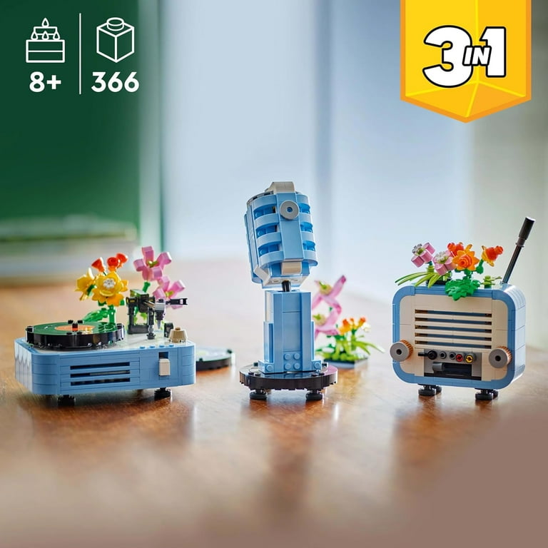 LEGO Creator 3 in 1 Record Player with Flowers, 3 Building Options