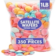 Satellite Wafers Candy - 350 Pieces - Pastel Candy - Flying Saucers Candies - Old School Candy - Retro Nostalgic Candies - 1 Pound - Bulk Classic Vintage Candy