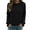 Black, variant on Women's Casual Long Sleeve Sweaters Loose Crewneck Knit Solid Pullover Sweater Jumper Tops Black XXXL