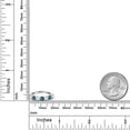 thumbnail image 3 of Gem Stone King 925 Sterling Silver Round Sky Blue Aquamarine Blue Diamond Anniversary Ring for Women (1.13 Cttw, Gemstone Birthstone) (Size 9), 3 of 4