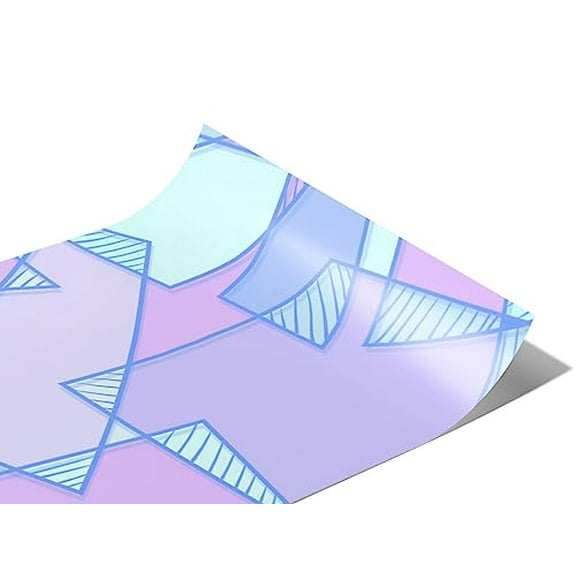 Rwraps Blue Mosaic Baby Breath Gloss Vinyl Film Wrap 59in x 6in Vinyl Vehicle Car Film Sheet Roll