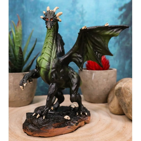 Fantasy Green Chested Celestial Midnight Dragon Black Ghost Small Figurine