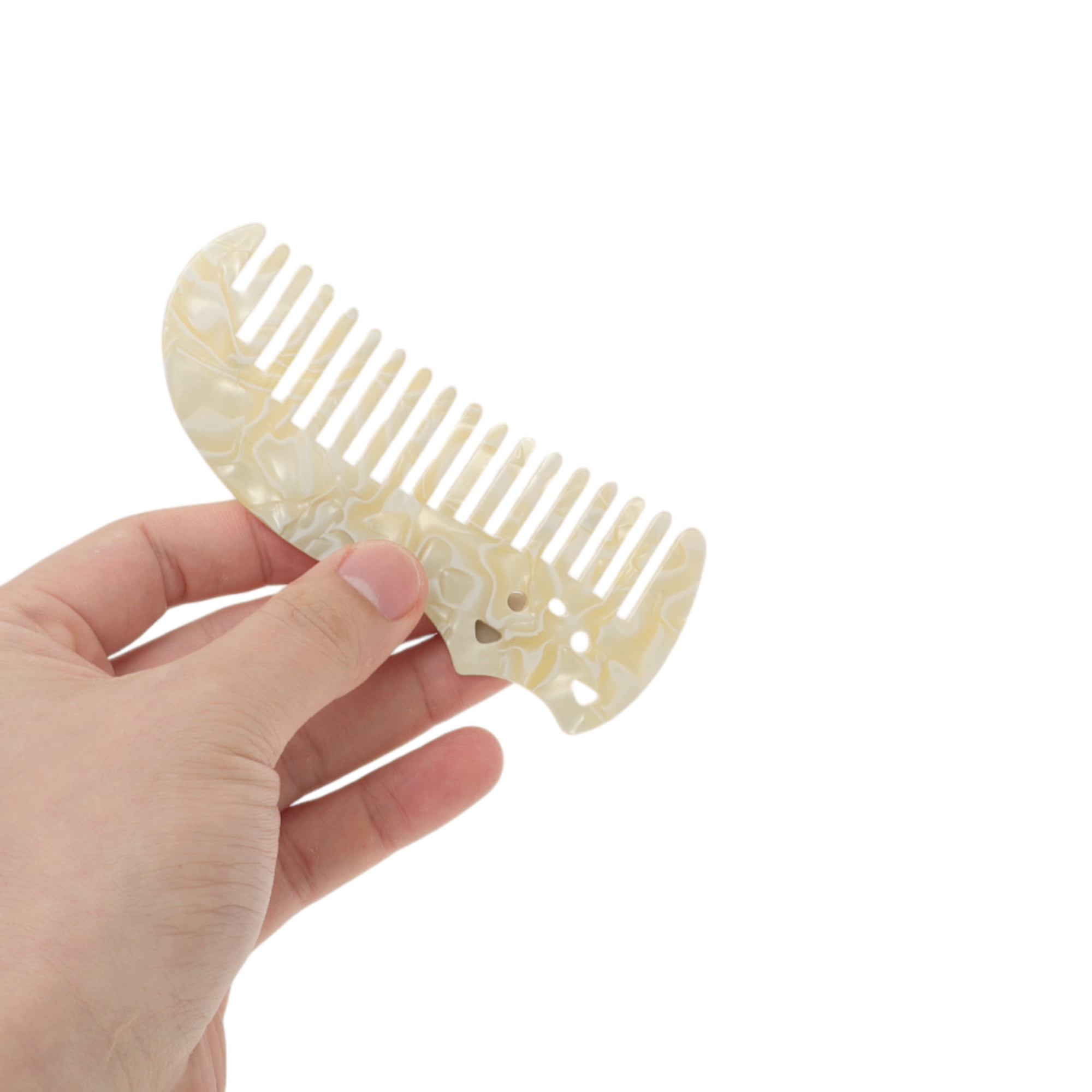 Unique Bargains 1 Pc Cute Cat Marble Hair Comb suitable for All Hair Types Styles Beige