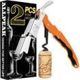 thumbnail image 1 of Bottle Opener Wine Opener Corkscrew - 2PCS Multi-Purpose Wine Bottle Opener, Corkscrew Wine Opener, Ouvre Bouteille de Vin, Bar & Wine Tools Corkscrews & Openers Bottle Openers - Orange, 1 of 1
