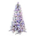 thumbnail image 6 of Vickerman 7.5' x 49" Flocked Atka Pine Artificial Christmas Tree, 3mm LED Color Changing Lights, 6 of 7