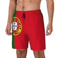 thumbnail image 5 of Mens Swim Trunks Portugal Flag Quick Dry Board Shorts with Compression Liner, 5 of 6
