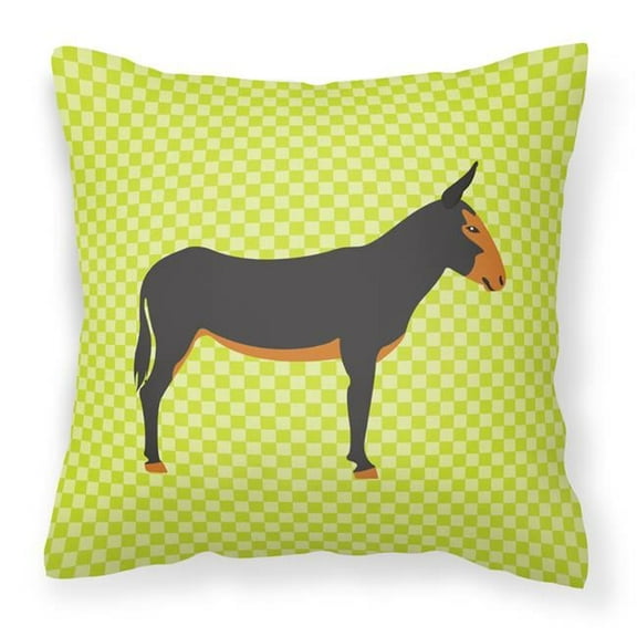 Carolines Treasures BB7681PW1414 Catalan Donkey Green Fabric Decorative Pillow, 14 x 14 in.