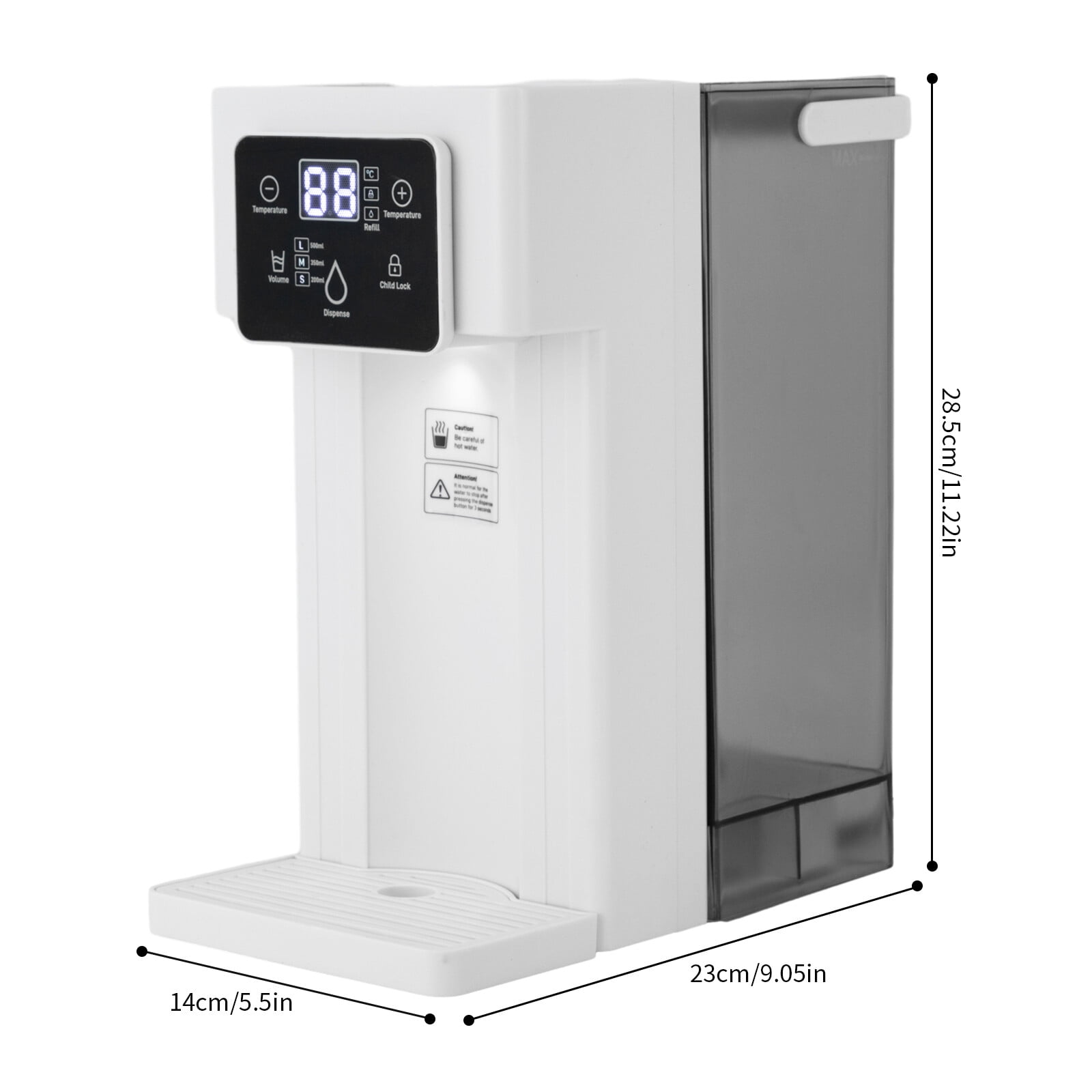 Instant Hot Water Dispenser, 1500W Fast Heating Countertop Water Boiler with 3L Removable Water Tank, Adjustable Temperature & Water Volume