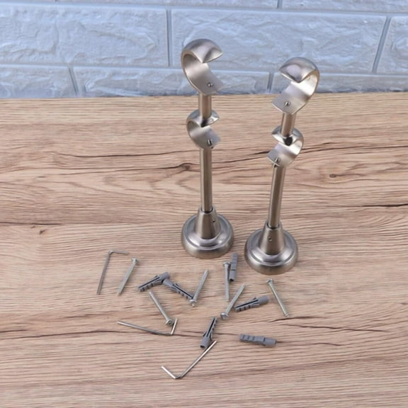 2 Pcs Curtain Rod Bracket Mounting Ceiling Pole Brackets Holder Iron