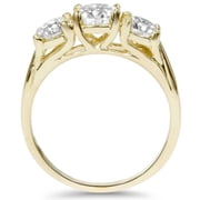 Pompeii 2ct Three Stone Diamond Engagement 14K Yellow Gold Ring (H,VS)