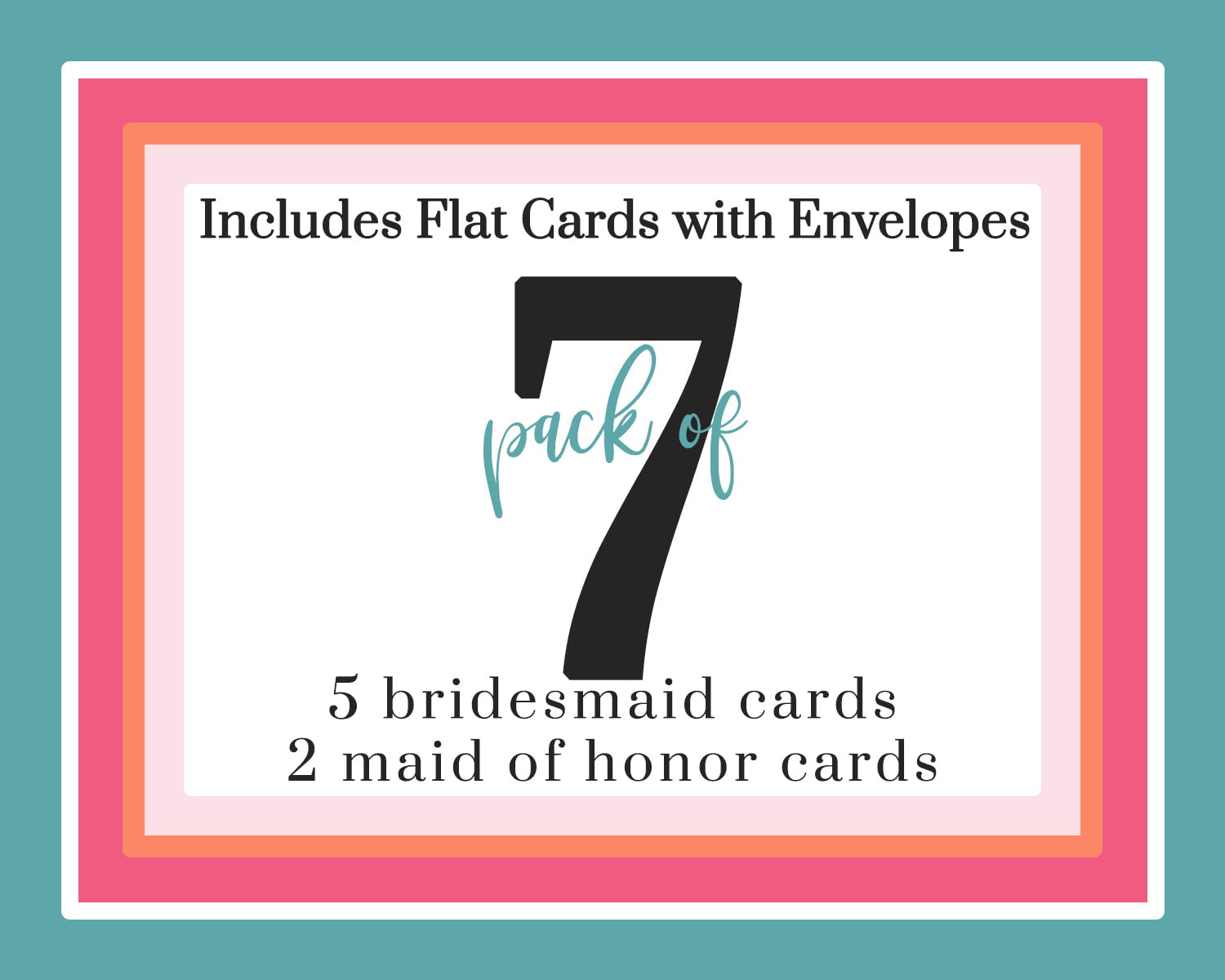 Indigo Floral Bridesmaid Card Scratch Offs (7 Pack) Maid of Honor