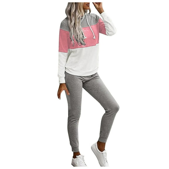 Edvintorg Jogger Sets for Women 2 Piece Long Sleeve Women's Set Sweatsuits Long Sleeve Hoodie and Sweat Pants Tracksuit Set Workout Jogging Sets Loungewear
