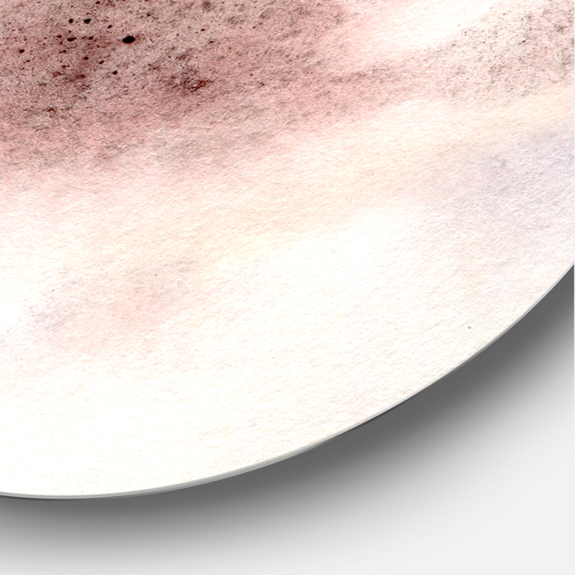 Designart 'Pastel Abstract With Gray Blue Pink and Red Spots' Modern Circle Metal Wall Art 36x36 - Disc of 36