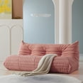 thumbnail image 3 of Magic Home Modern Sectional Sofa Togo Sofa Lazy Sofa Foam Couch Floor Sofa for Bedroom,Living Room,Apartment and Small Space,Three Seat Sofa,Pink, 3 of 8