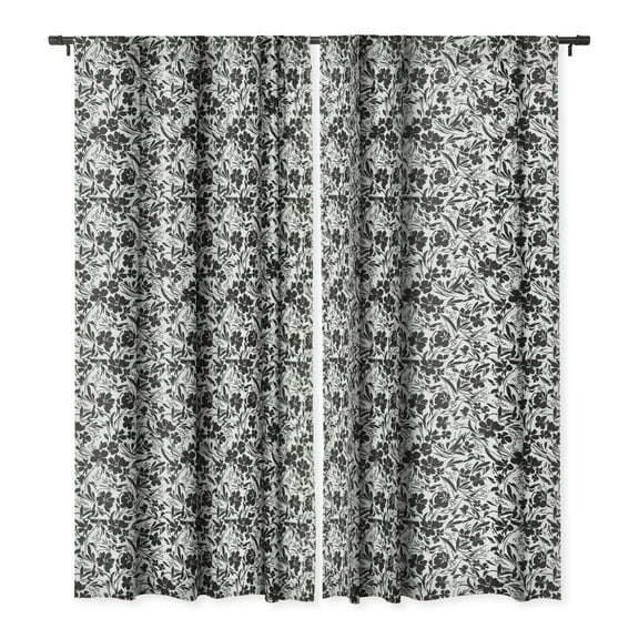 Society6 Marta Barragan Camarasa Tropical Floral Single Panel Room Darkening Window Curtain 50" x 84"