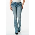 thumbnail image 2 of Grace in LA Women's Aztec Western Embroidered Floral Bootcut Stretch Jeans (25, Blue), 2 of 3