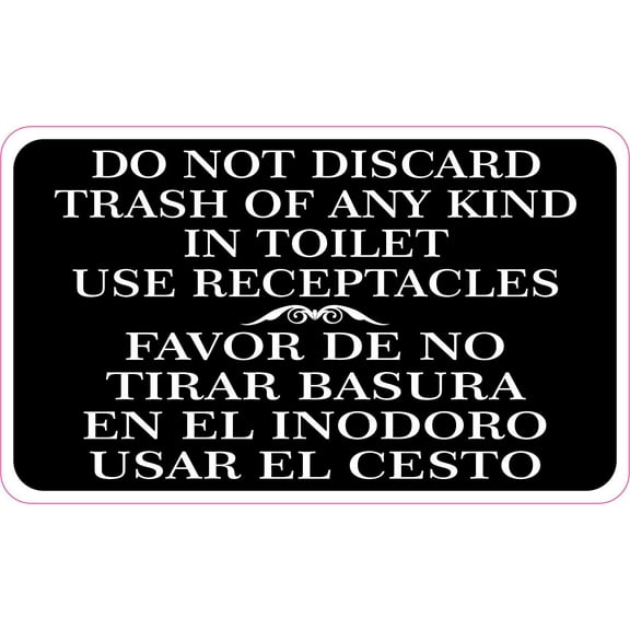 StickerTalk Do Not Discard Trash in Toilet Vinyl Sticker, 5 inches x 3 inches