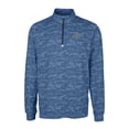 thumbnail image 2 of Men's Cutter & Buck Navy Old Dominion Monarchs Vault Big & Tall Traverse Camo Print Stretch Quarter-Zip Pullover Top, 2 of 3