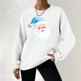 thumbnail image 7 of Women's Waffle Pullover Sweatshirt Santa Claus Graphic Tops Merry Christmas Shirts Xmas Novelty Tees Happy Festival Outfits Christmas Hat Clothing Comfy Pullovers, 7 of 7