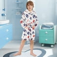 thumbnail image 5 of FORMRS Niños Bathrobe Unisex Hooded Robe Soft Plush Pajamas Sleepwear, Size 4-6T, Star Spangled Helmets, 5 of 7
