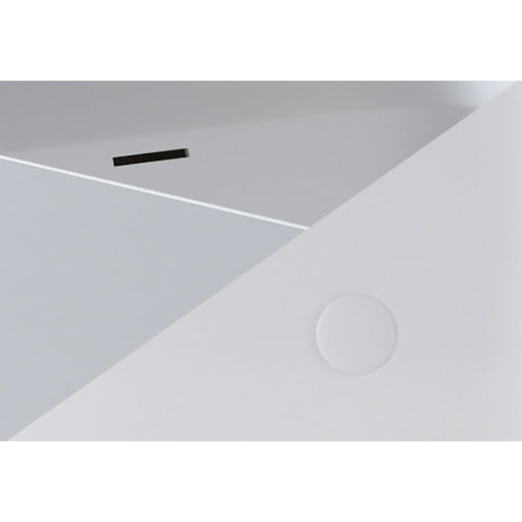 Freestanding Stone Resin Soaking Tub with Durable Solid Surface, Anti-Slip PMMA/ATH Finish, Easy-Clean Non-Porous Design, Upgraded Overflow & Pop-Up Drain System, Matte White Finish